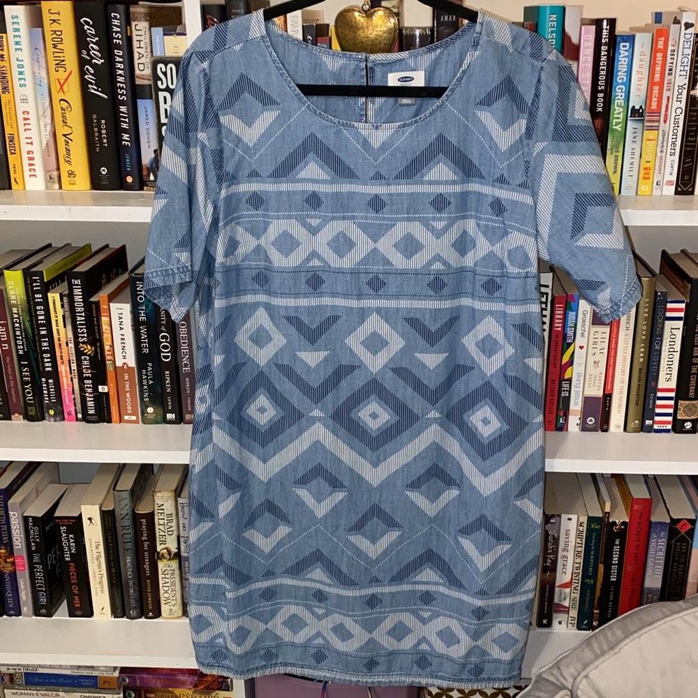 Denim Geometric Dress